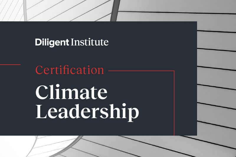 Diligent Climate Leadership Certification Program from the Diligent Institute